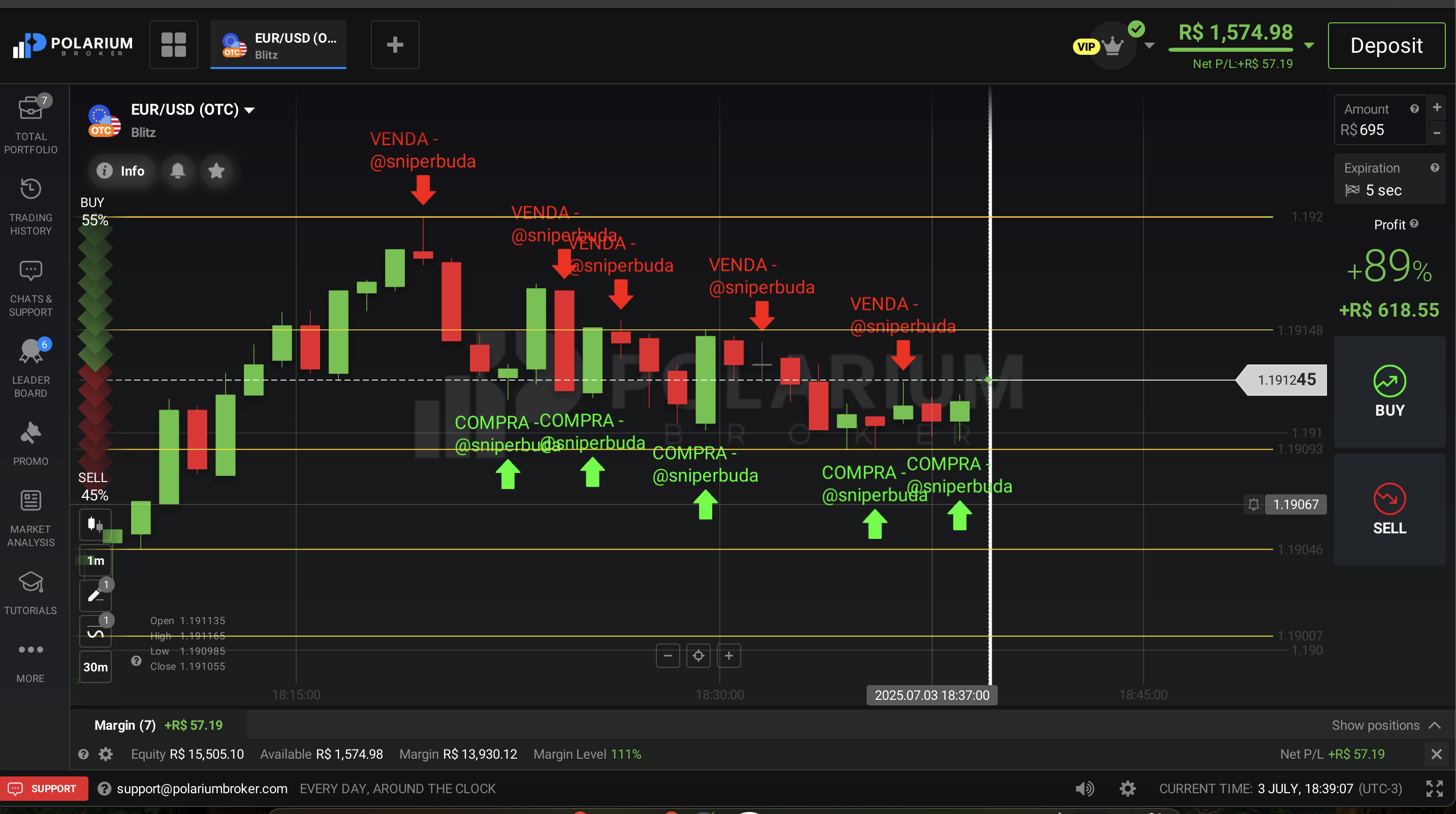 Interface Polarium com Sinais HORUS